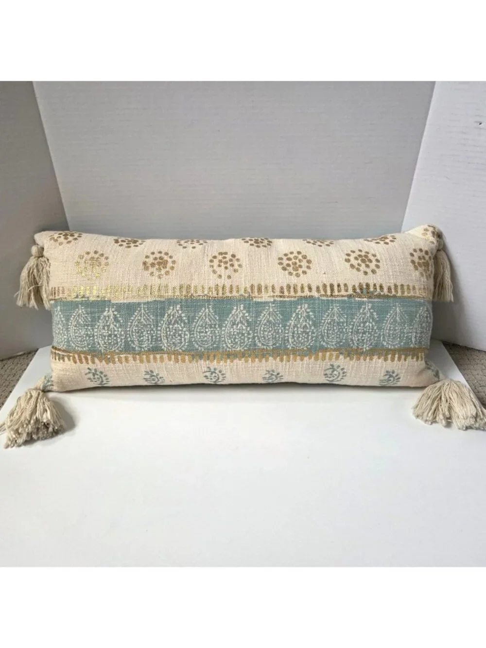 Anthropologie Pillow Blue Metallic 12